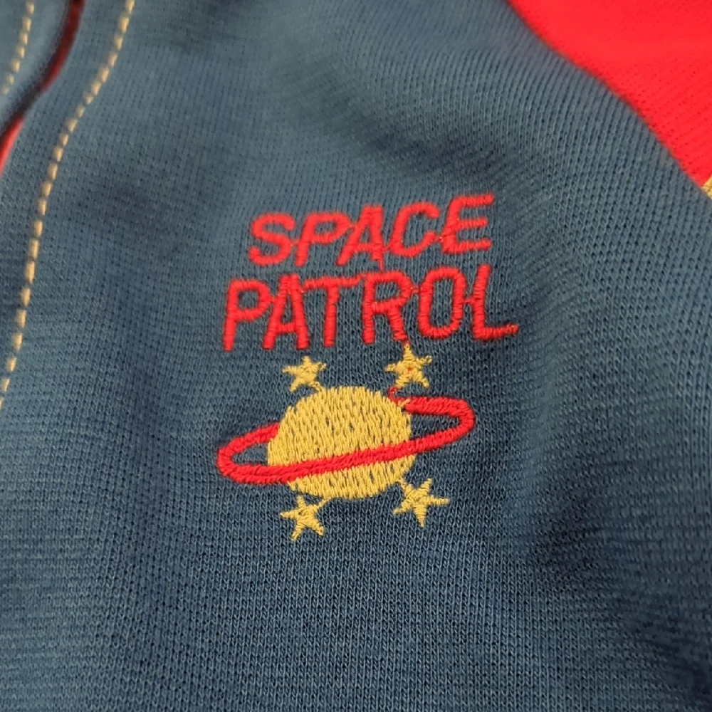 Vintage‎ Space Patrol Jumpsuit Red White & Blue Hooded Long Sleeve Costume